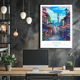 Tokyo Skytree Cherry Blossom Vibrance Urban or Cityscape Poster
