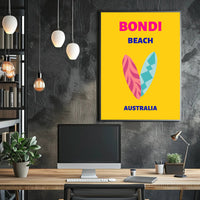 Bondi Beach Retreat Surfboards Travel Poster PosterGoat