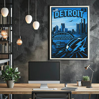 Detroit Skyline and Sports Poster PosterGoat