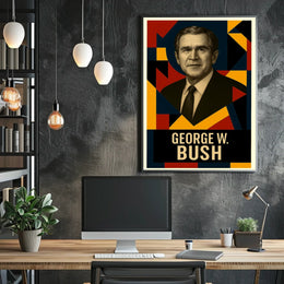 George W. Bush 43rd President of the United States Abstract Pop Poster