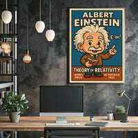 Einstein Relativity Science Heritage Inspiring Educational Wall Art Vintage Timeless Genius Physics Poster