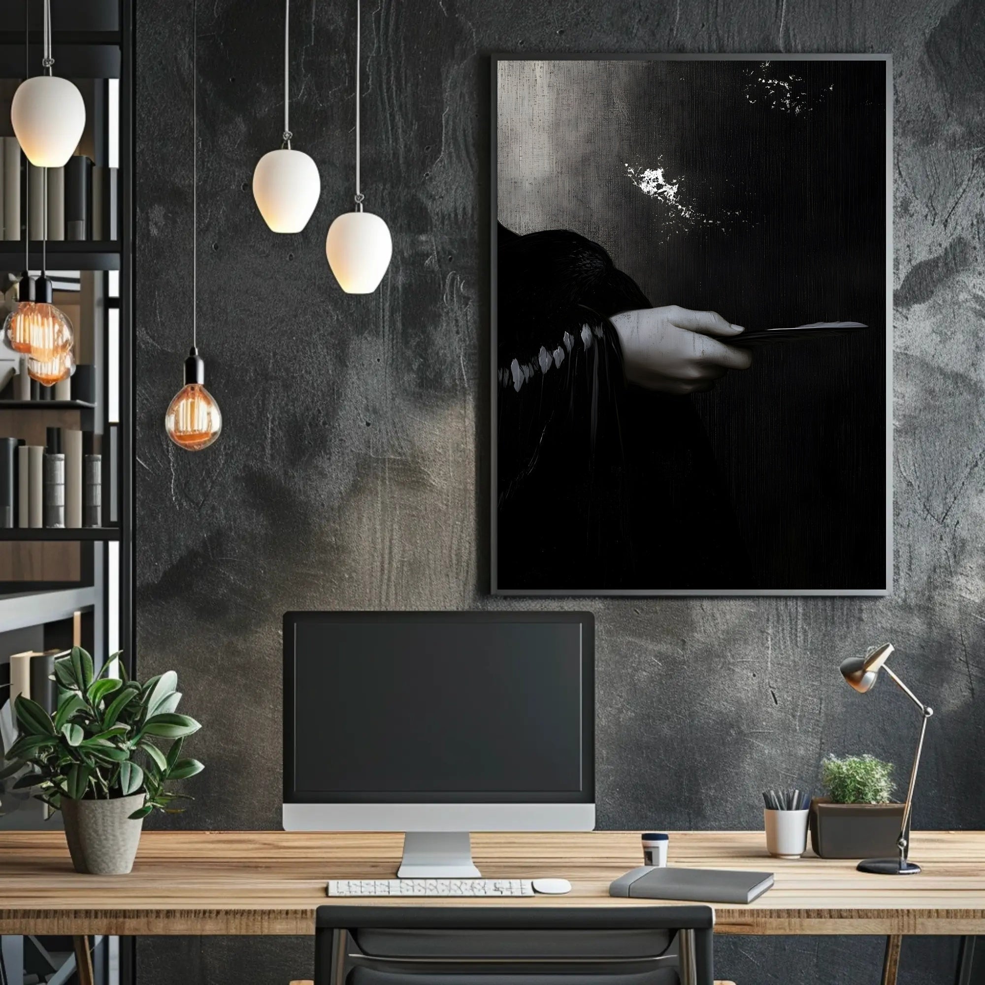 Surreal Feather Gothic Elegance Abstract or Artistic Poster PosterGoat
