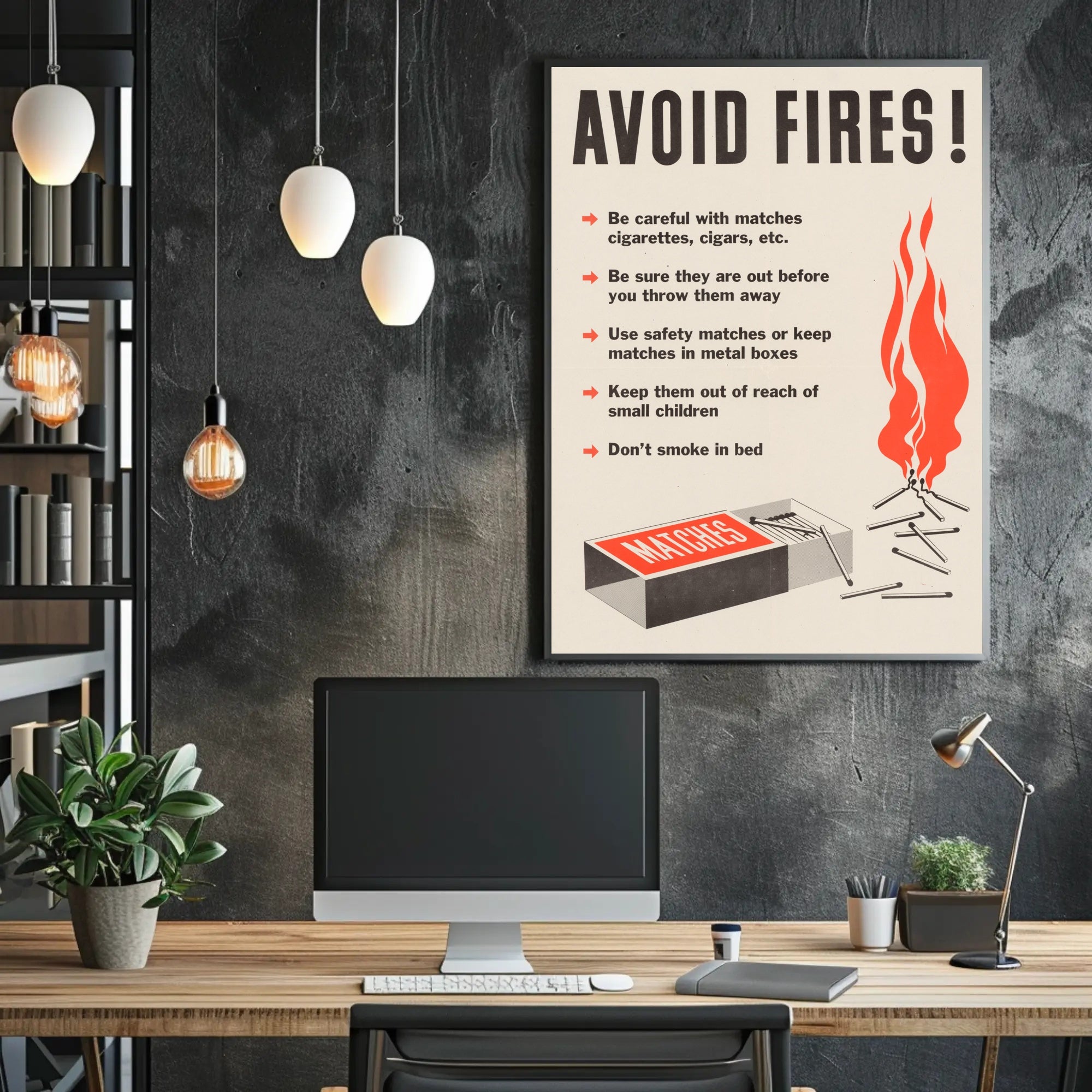 Fire Safety Precautions Poster PosterGoat