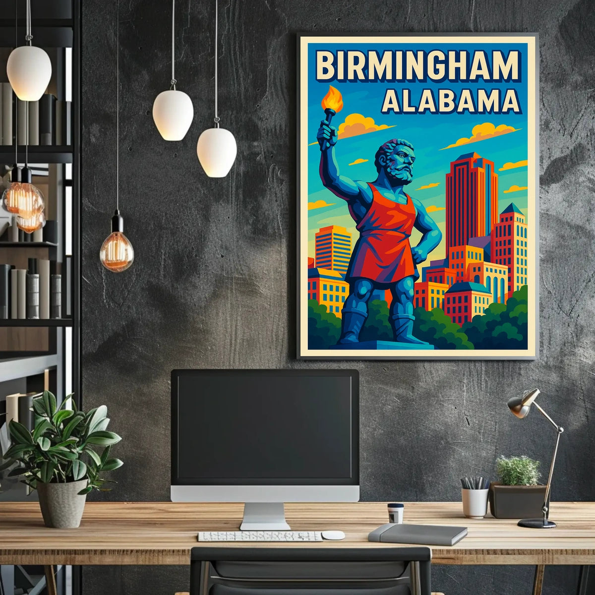 Birmingham, Alabama Vibrant Cityscape Poster