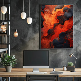 Fiery Abstract Flow Abstract Poster