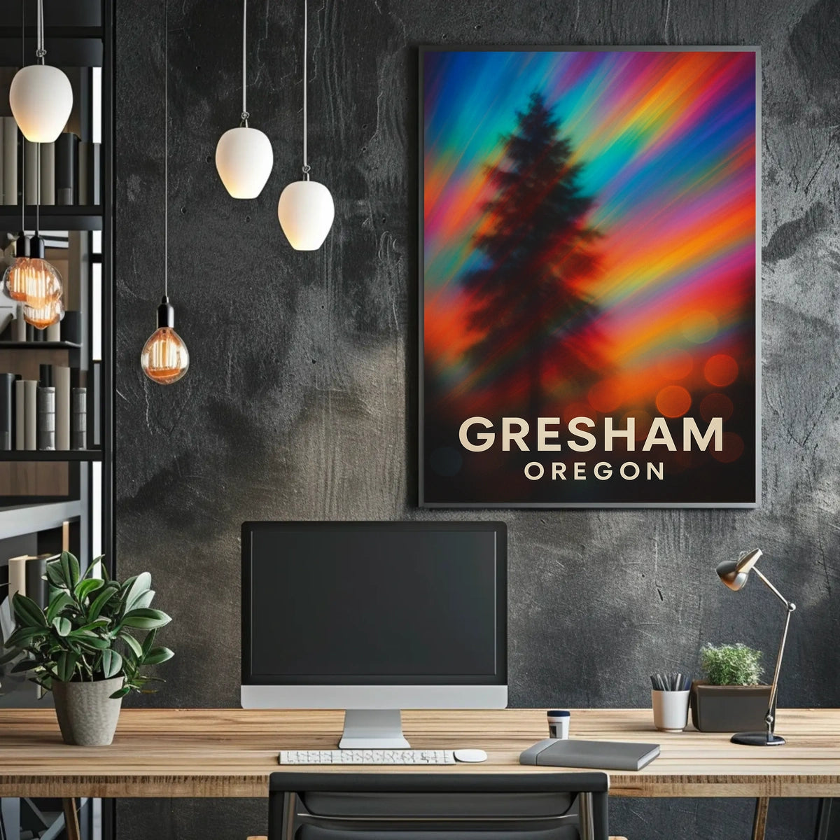 Gresham Oregon Landscape Realism Decor Lovers Poster
