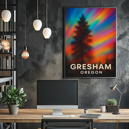 Gresham Oregon Landscape Realism Decor Lovers Poster