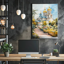 Ukraine Kyiv St Sophia Cathedral City View Landscape Poster