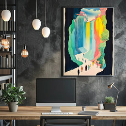 Vibrant Canyon Walk Scenic Wall Art Print Home Decor