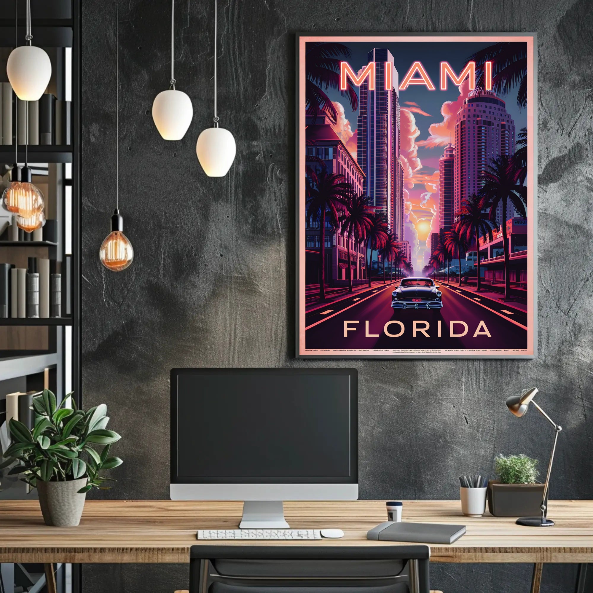 Miami Sunset Vibes Poster