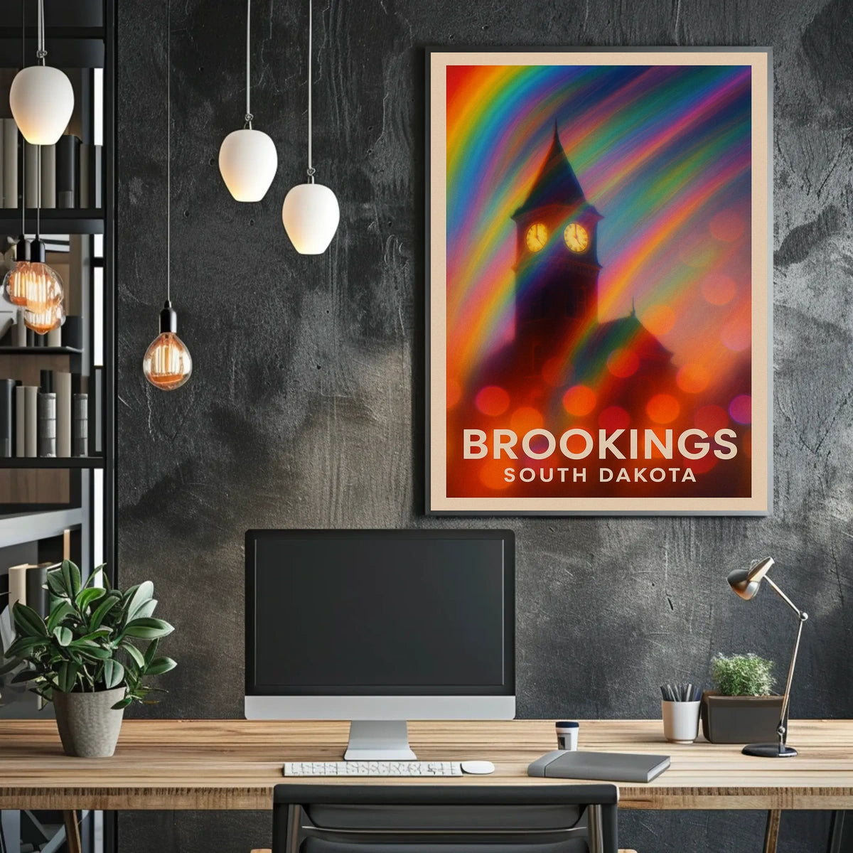 Brookings South Dakota Scenic Wanderlust Travel Photography Realism Minimalist Heritage Wall Art Poster