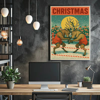 Christmas Wrestling Reindeer Poster
