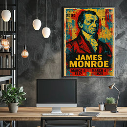 James Monroe 5th President of the United States Street Art Mashup Poster