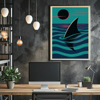 Serene Waters Shark Fin At Dusk Poster