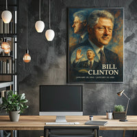 Bill Clinton 42nd President of the United States Double Exposure Poster