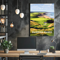 Bandon Dunes Coastal Golf Scene Sports Poster