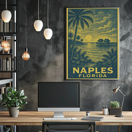 Naples Florida Sunset Poster Wall Art Gulf Coast Decor