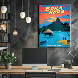 Bora Bora Romance Vintage Travel Poster PosterGoat