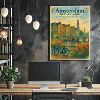 Amsterdam Heartheat Travel Poster