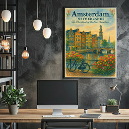 Amsterdam Heartheat Travel Poster