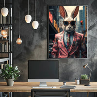 Stylish Rabbit In The City Poster