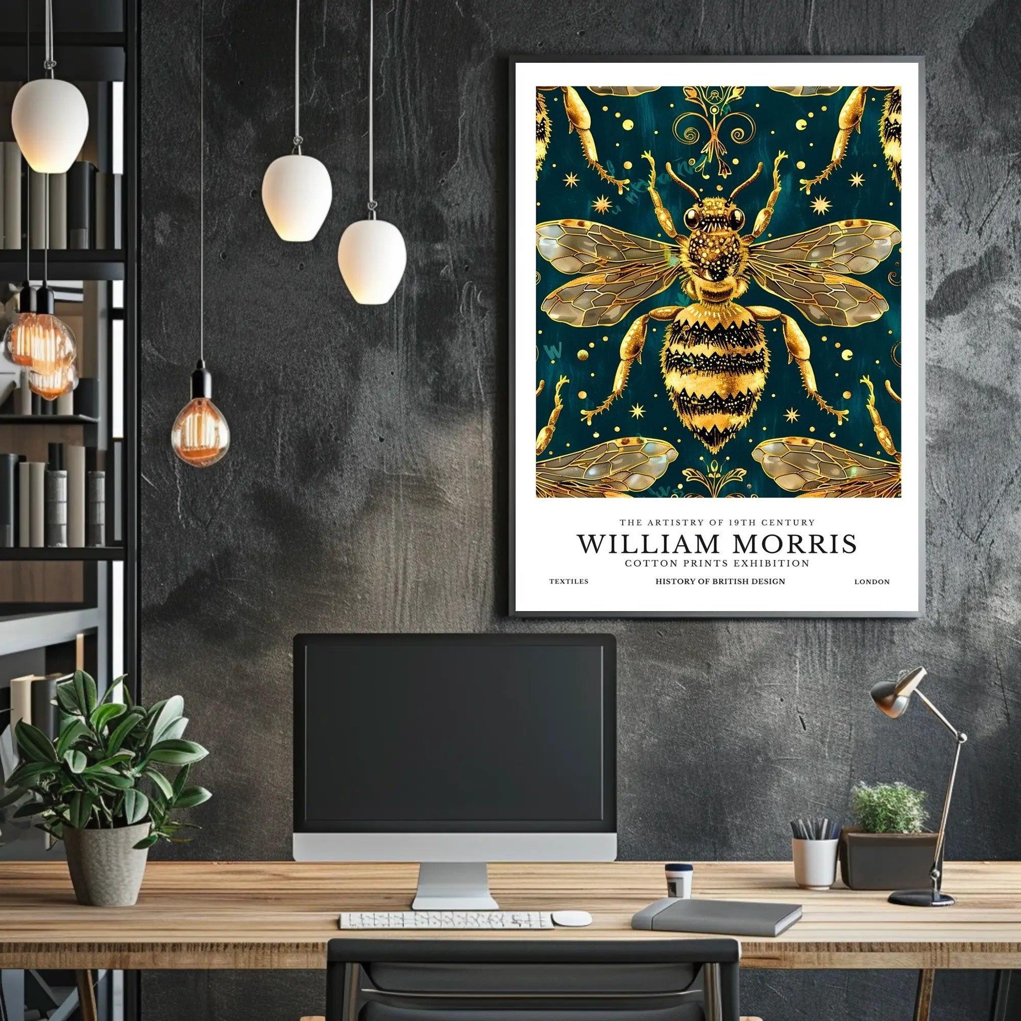 Victorian Era Bee Artistry Heritage William Morris Art Poster
