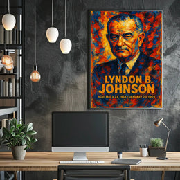 Lyndon B. Johnson 36th President of the United States Glitch Hop Art Poster