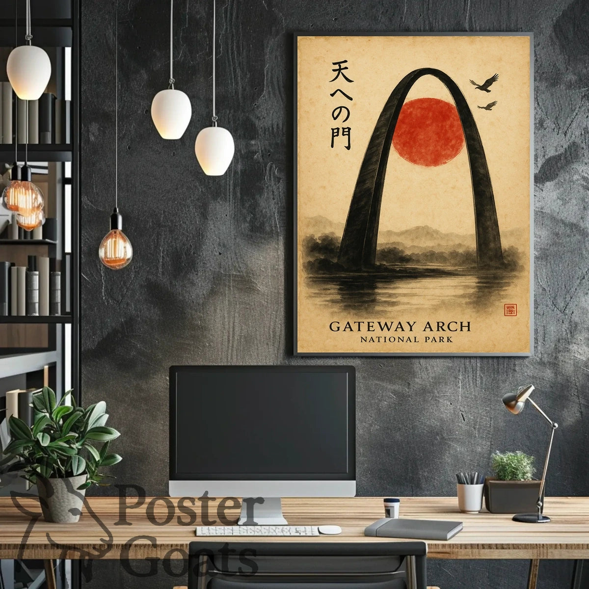 Gateway Arch Japanese Aesthetic Artistic Poster