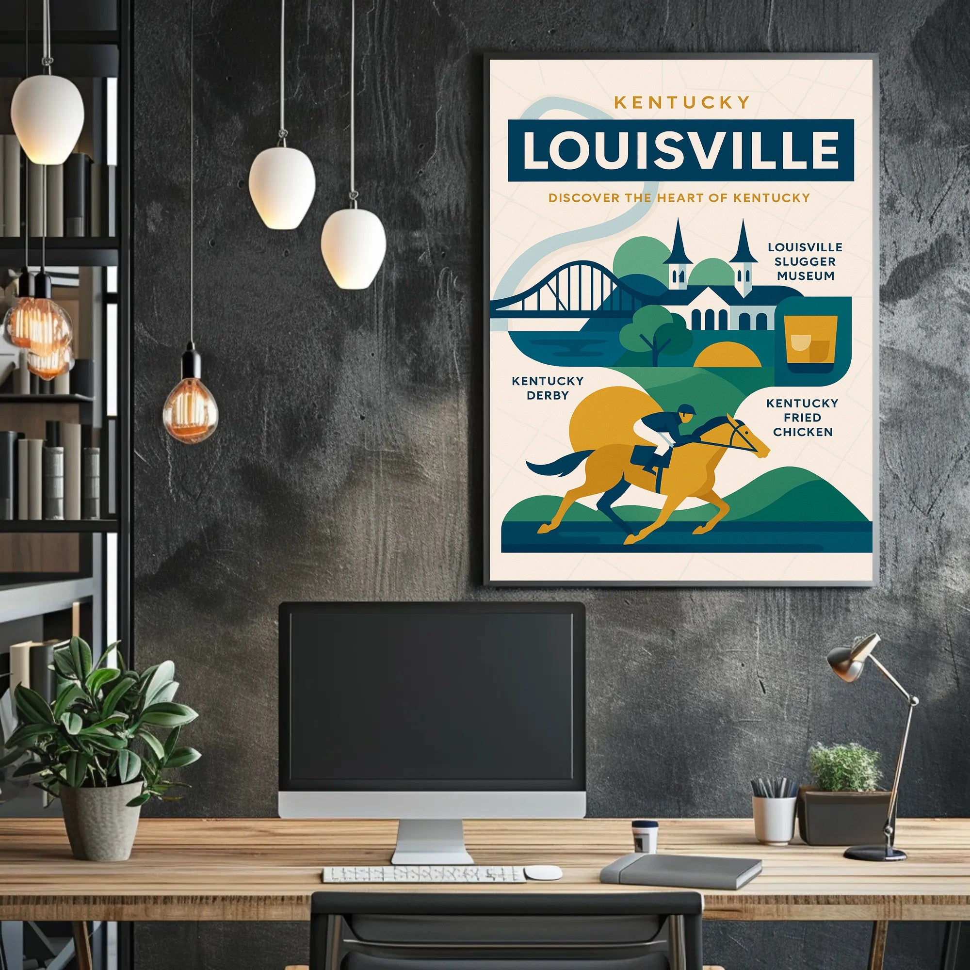 Louisville Charm: Modern Travel Poster PosterGoat