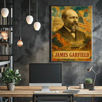 James A. Garfield 20th President of the United States Layered Digital Collage Poster