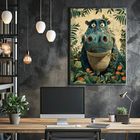 Jungle Hippo Adventure Poster PosterGoat