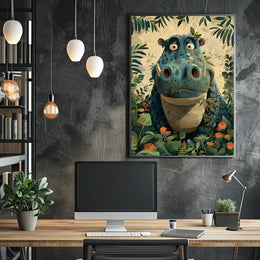 Jungle Hippo Adventure Poster PosterGoat