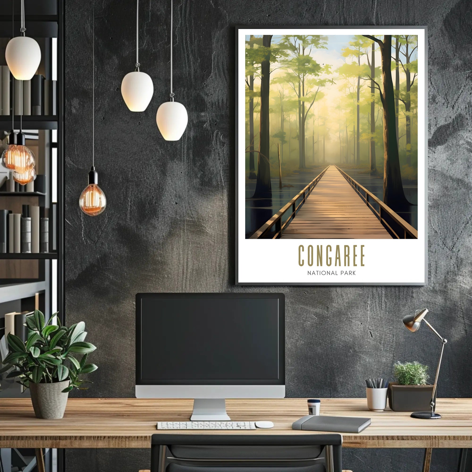 Congaree Tranquil Pathway Travel Poster Print