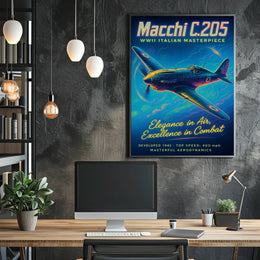 Macchi C.205 WWII Italian Masterpiece Poster