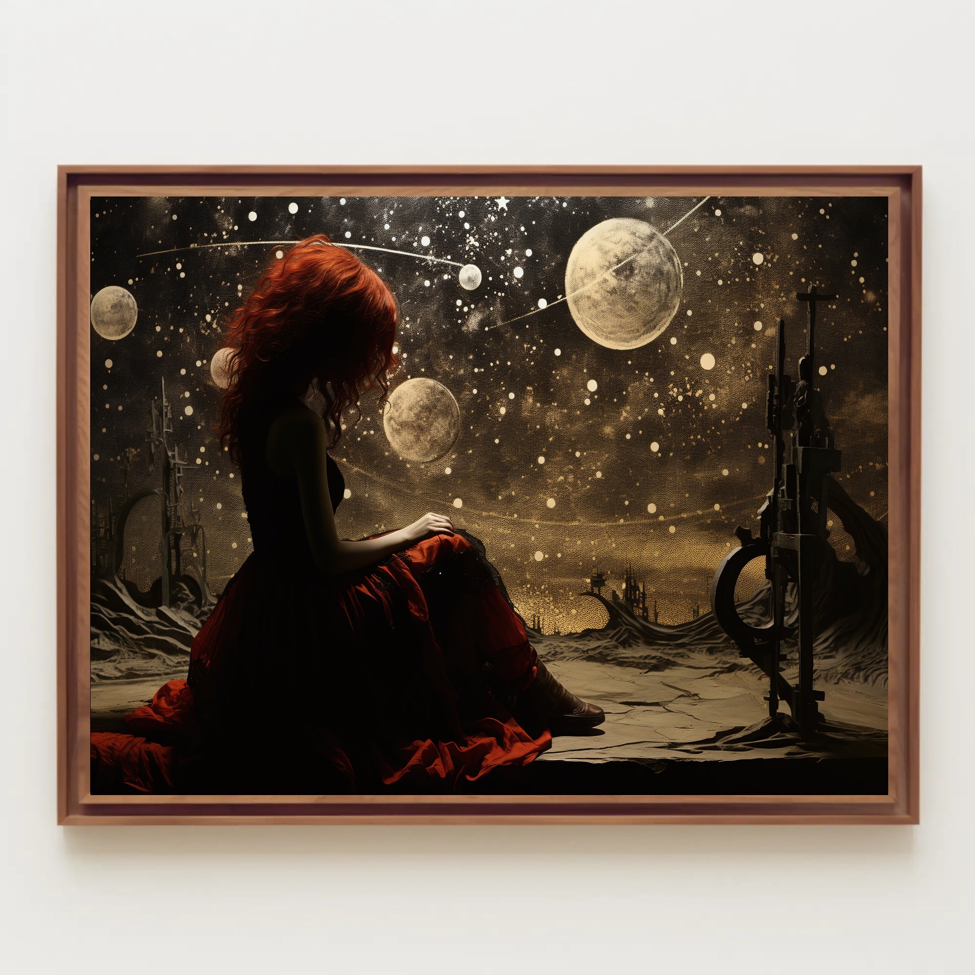 Fantastical Cosmic Landscape with Celestial Artistry Fantasy Poster