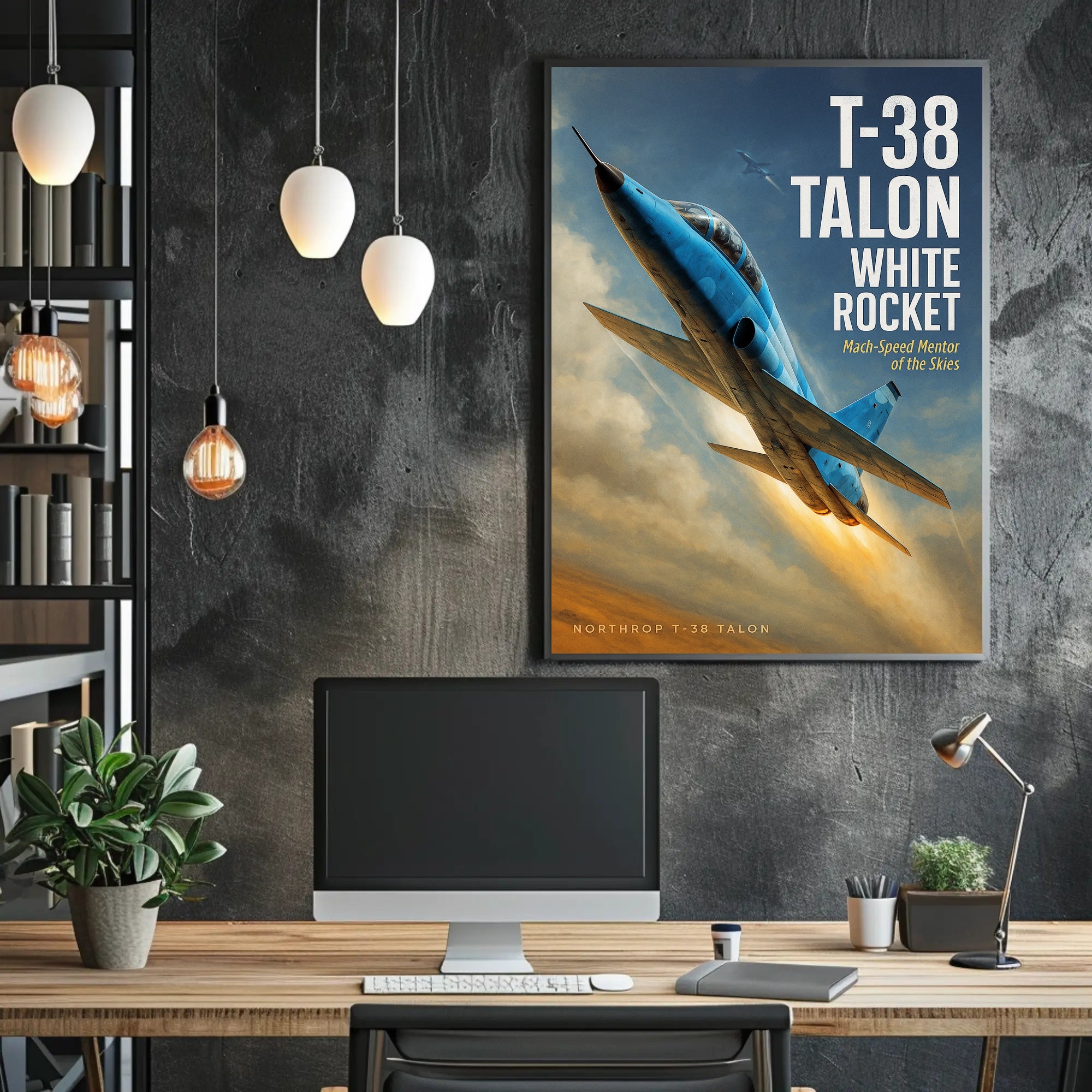 Northrop T-38 Talon White Rocket Poster PosterGoat