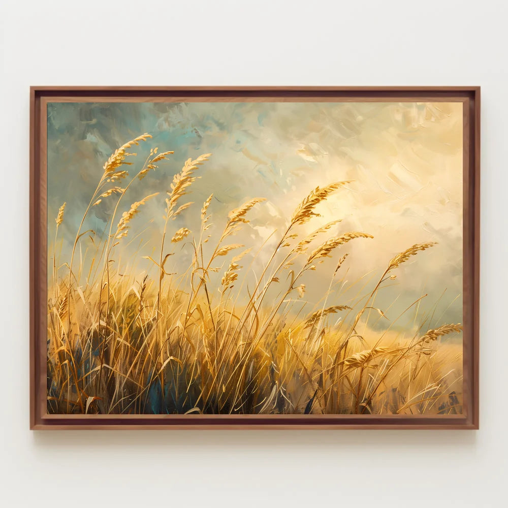 Golden Wheat Fields: Impressionistic Countryside Landscape Poster