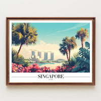 Singapore Cityscape with Marina Bay Sands Travel Poster