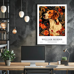 Elegant Canine Floral Art in Heritage Cultural or Heritage Poster
