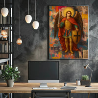 Warrior Angel Medieval Art Poster - Abstract, Artistic, or Pop Culture Poster