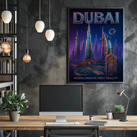 Dubai Skyline Poster For Luxury Modern Home Decor Lovers