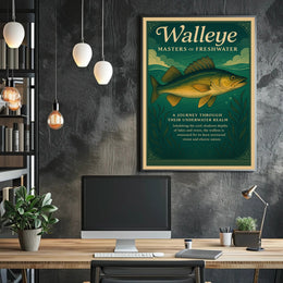 Walleye Fish Illustration: A Master of Freshwater Environments Animal Poster