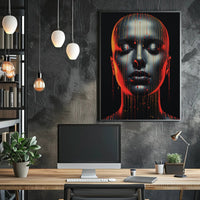 Dripping Colors A Futuristic Portrait Poster