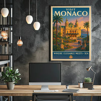Visit Monaco Where Elegance Meets the Sea Poster