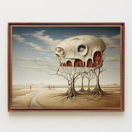 Imaginative Landscape Surreal Organic Architecture Artistic Poster