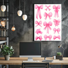 Pink Bow Collection Poster Wall Art Print