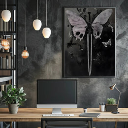 Sword and Butterfly Gothic Art Fantasy or Mythology Poster PosterGoat