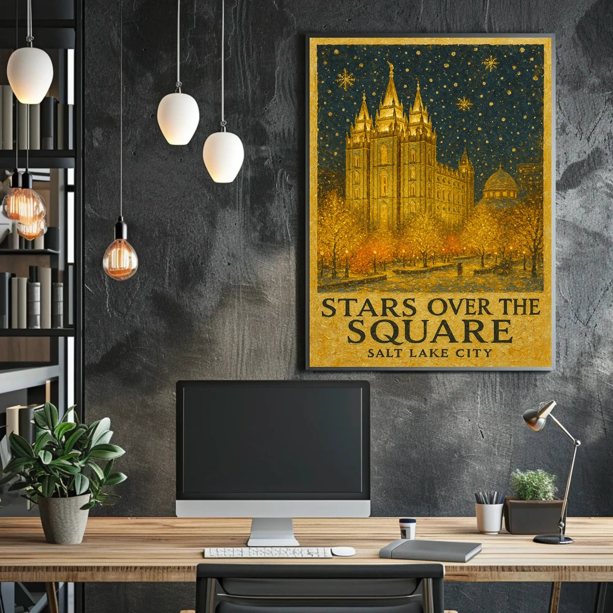 Stars Over The Square Salt Lake City Poster