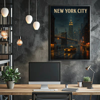 New York City at Night Poster