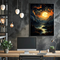 Enchanted Moonlit Landscape Poster